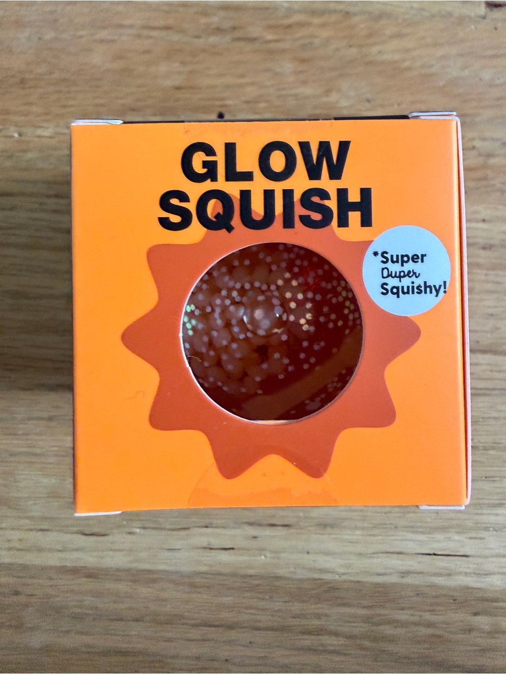 J'adore Glow in Dark Squish Glitter Sensory Squeeze Squishy Toy Orange Ball 3+